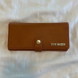 Steve Madden Saddle Ballen Bifold Wallet, Cognac/Brown